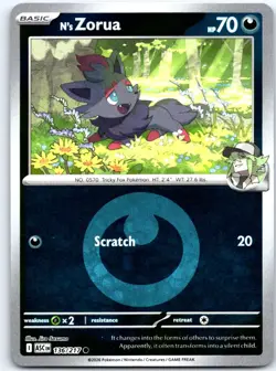 N's Zorua (Energy Symbol) 136/217 Ascended Heroes Pokemon Reverse Holo NM - Image 1
