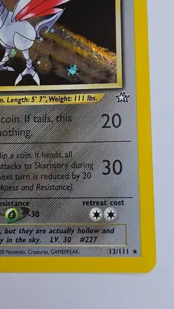 Pokemon Neo Genesis 2000 Skarmory #13/111 Holo - Image 3