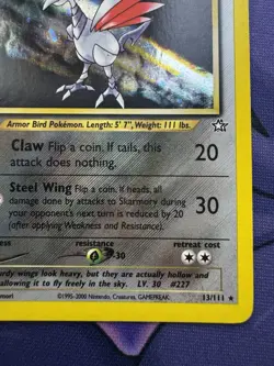 Pokemon Neo Genesis Skarmory 13/111 Holo Rare Vintage WOTC LP/NM TCG - Image 5