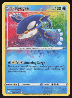 Kyogre 021/072 Amazing Rare Shining Fates Pokemon Near Mint - Image 1