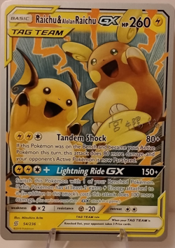 The Pokemon Company Raichu & Alolan Raichu GX TAG TEAM World Championship 54/236 - Image 1