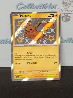 Pokemon Paldean Fates Baby Shiny Pikachu 131/091 Rare Holo Nm Trading Card - Image 1