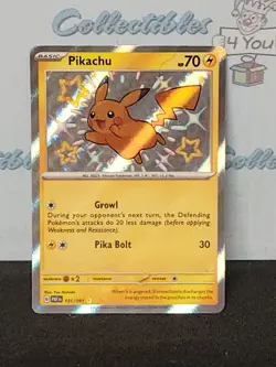Pokemon Paldean Fates Baby Shiny Pikachu 131/091 Rare Holo Nm Trading Card - Image 3