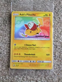 RARE Ash's Pikachu Promo Pokemon Card SM108 - I Choose You - Sealed New - Image 1