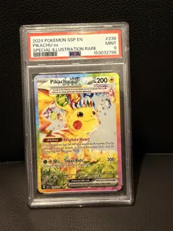 2024 POKEMON SIR SURGING SPARKS SPECIAL ILLUSTRATION RARE PIKACHU EX PSA 9 - Image 1
