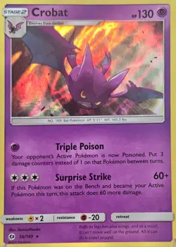 Crobat 56/149 - Holo Rare - Sun & Moon Base - LP - Pokemon TCG - Image 1