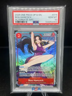 2025 ONE PIECE OP12 014 LEGACY OF THE MASTER BOA HANCOCK ALT ART PSA 10 GEM MINT - Image 1