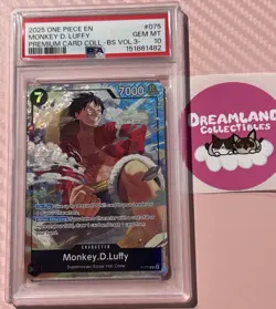 2025 One Piece EN Monkey D. Luffy Premium Card Collection-BS Vol.3 PSA 10 - Image 1