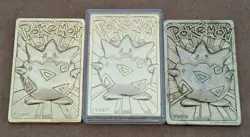 Pokemon Togepi 23K Gold Plated Card Nintendo 1999 Burger King Lot Of 3 - Image 1