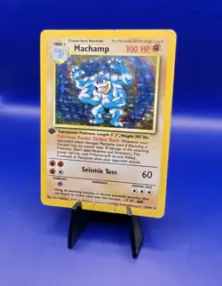 Machamp 8/102 1st Edition Base Set UK 4th Print 1999-2000Holo Pokemon Card WOTC - Image 2