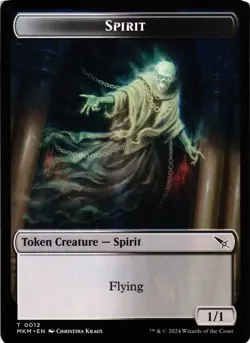MTG TCG - Spirit Token 12 Murders at Karlov Manor - NM Free Shipping $5+ - Image 1