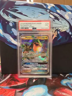 Pokemon SM Celestial Storm Rayquaza GX 109/168 Ultra Rare Holo Foil PSA 9 MINT - Image 1