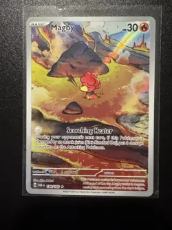 Pokemon TCG Magby Paradox Rift 186/182 Holo Illustration Rare - Image 1