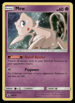 Mew - SM215 Holo Promo Sun & Moon Promo Pokemon Holo Near Mint - Image 1