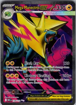 Pokemon TCG Mega Manectric ex 158/132 Me01: Mega Evolution Holo NM - Image 1