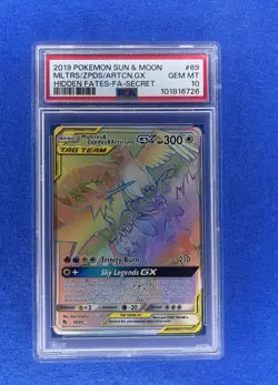2019 Pokemon Sun & Moon Mltrs/Zpds/Artcn GX Hidden Fates-Fa Secret #69 PSA 10 - Image 1