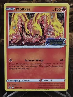 Moltres SWSH185 2022 Sword & Shield Stamped Black Star Promo NM - Image 1