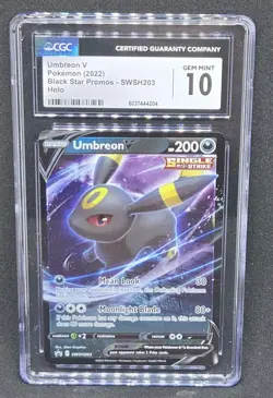 POKEMON CGC 10 - UMBREON V SWSH203 SWORD & SHIELD PROMO HOLO SINGLE STRIKE - Image 1