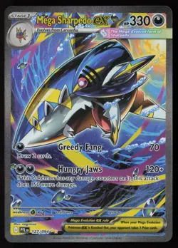 Mega Sharpedo ex 127/094 Special Illustration Rare Phantasmal Flames Pokemon NM - Image 1
