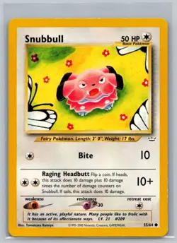 Snubbull 55/64 Common Neo Revelation Pokemon Unlimited Lightly Played - Image 1