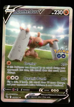 Pokemon Conkeldurr V (Alternate Full Art) Pokemon GO #074/078 NM - Image 1