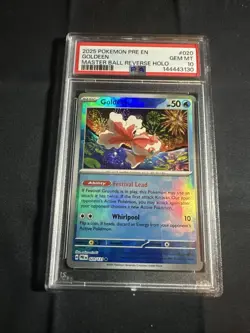 2025 POKEMON PRE EN-PRISMATIC EVOLUTIONS MASTER BALL REVERSE HOLO GOLDEEN PSA 10 - Image 1