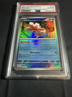 2025 POKEMON PRE EN-PRISMATIC EVOLUTIONS MASTER BALL REVERSE HOLO GOLDEEN PSA 10 - Image 2