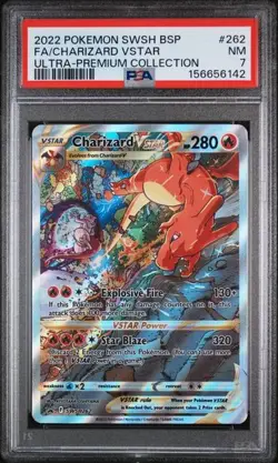 2022 POKEMON SWSH PROMO #262 FA/CHARIZARD VSTAR PSA 7 - Image 1