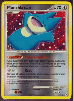2009 POKEMON MUNCHLAX #69/111- RISING RIVALS- COMMON-REV HOLO-NM/LP (M69B) - Image 1