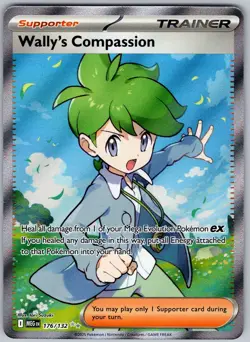 Wally's Compassion 176/132 Ultra Rare Mega Evolution Pokemon Near Mint - Image 1