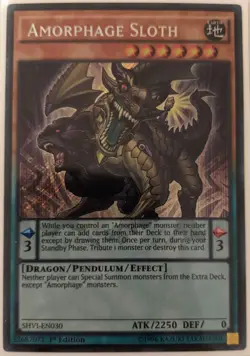 YuGiOh Amorphage Sloth Secret Rare SHVI-EN030 - Image 1