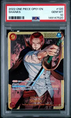 2022 One Piece OP01-120 Shanks SEC PSA 10 Romance Dawn English - Image 1