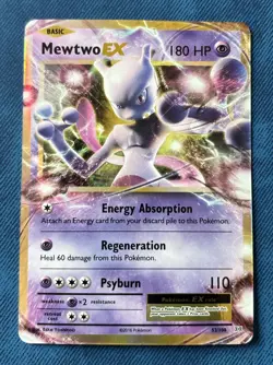 Pokemon TCG Card Mewtwo EX 2016 XY Evolutions 52/108 Holo Ultra Rare LP - Image 1