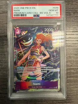 One Piece “Gengar” Nami OP09-070 Premium Card Collection Vol.4 Foil PSA 10 EN - Image 1