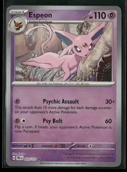 Espeon (Master Ball Pattern) 033/131 R Prismatic Evolutions NM/M Pokemon - Image 1