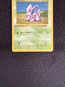 NIDORAN Pokemon Card - WOTC - 1st Edition - Base Set - Shadowless 55/102 LP - Image 2