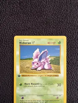 NIDORAN Pokemon Card - WOTC - 1st Edition - Base Set - Shadowless 55/102 LP - Image 3