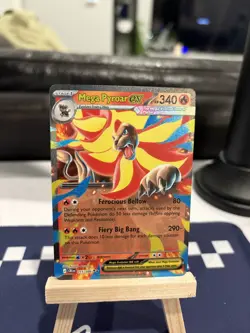 Mega Pyroar ex 015/086 Me04: Chaos Rising Holo Pokemon TCG Double Rare NM - Image 1