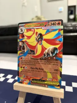 Mega Pyroar ex 015/086 Me04: Chaos Rising Holo Pokemon TCG Double Rare NM - Image 2