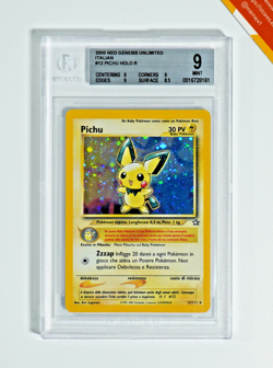 Pokemon BGS 9 Pichu #12 Holo Neo Genesis Unlimited 2000 Italiano - Image 1