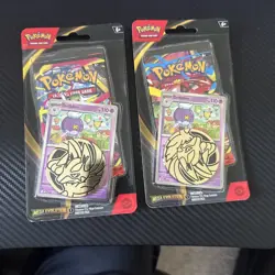 Mega Evolutions Pokemon Blister Cosmos Holo Drifloon Drifblim Swirl LOT 2 - Image 1