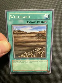 Yugioh Wasteland LOB-047 1st Edition Legend of Blue Eyes NA English Vintage - Image 1