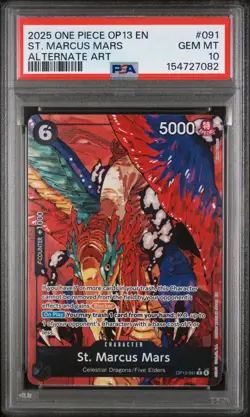 2025 One Piece OP13 Carrying On His Will ST. Marcus Mars #091 Alt Art PSA 10 GEM - Image 1