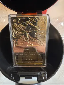 23K Gold Plated CHARIZARD Trading Card 1999 Burger King Pokemon Ball - Image 2