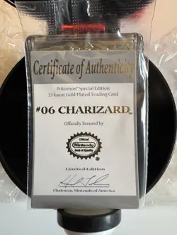 23K Gold Plated CHARIZARD Trading Card 1999 Burger King Pokemon Ball - Image 5