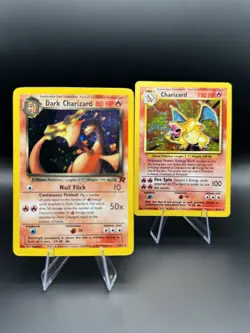 Pokemon TCG 2 Card Lot Base Set Holo Charizard & Dark Charizard Holo Team Rocket - Image 3