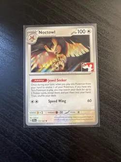 Pokemon TCG Noctowl Card 115/142 Stellar Crown NM Condition Prize Pack Stamped - Image 1