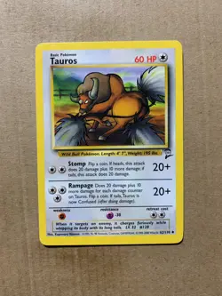 Tauros 62/130 Base Set 2 - Uncommon Pokemon Card - NM/Mint - Image 1