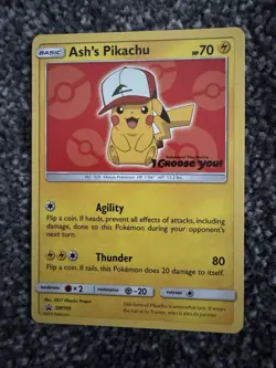 Ash’s Pikachu SM109 Black Star Promo Pokemon Card - Image 1