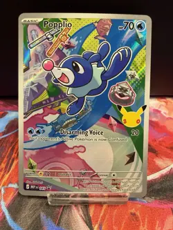 Pokemon TCG Popplio 045 MEP Black Star Promo Holo 30th Anniversary NM - Image 1